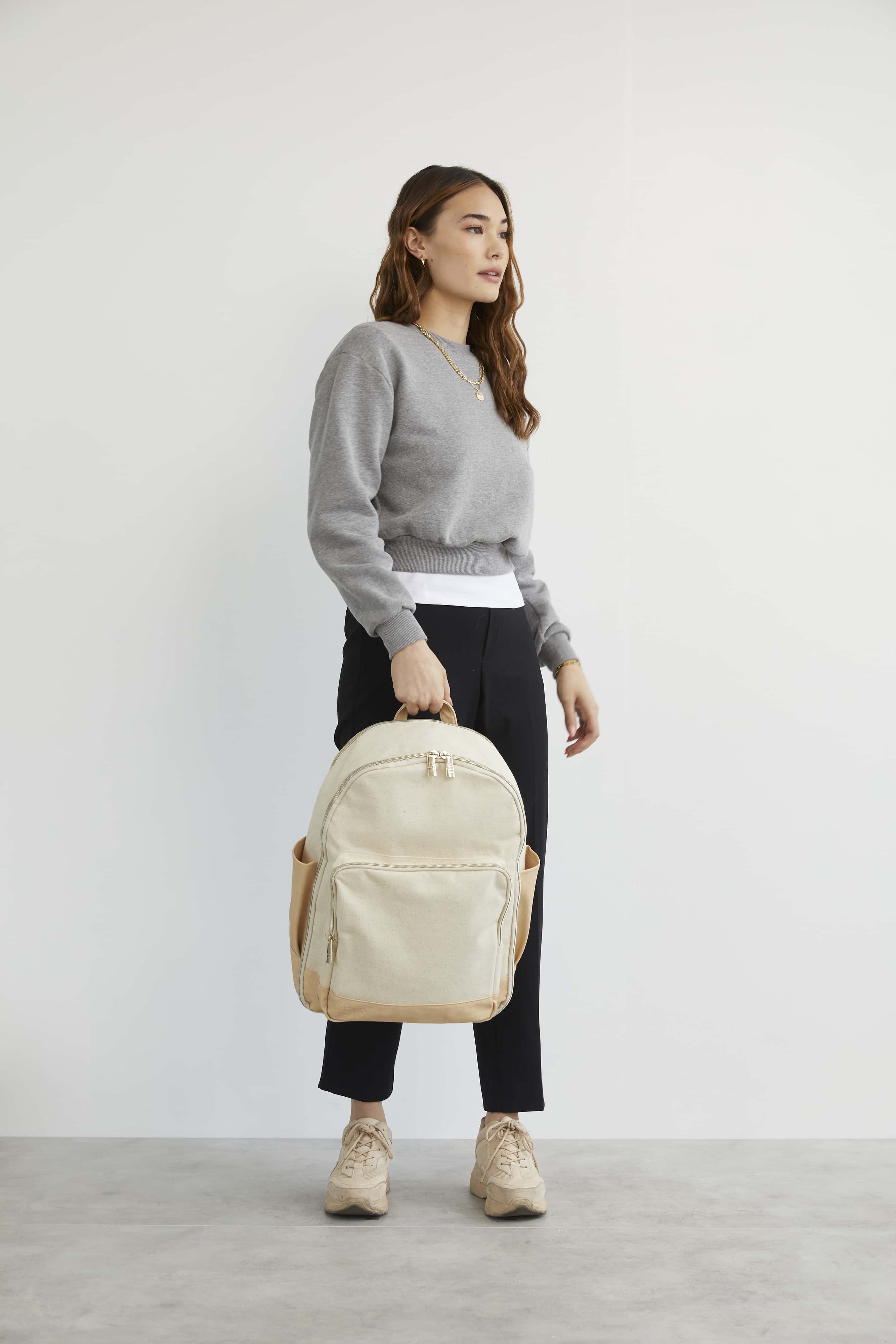 The Travel Backpack in Beige - Image 13