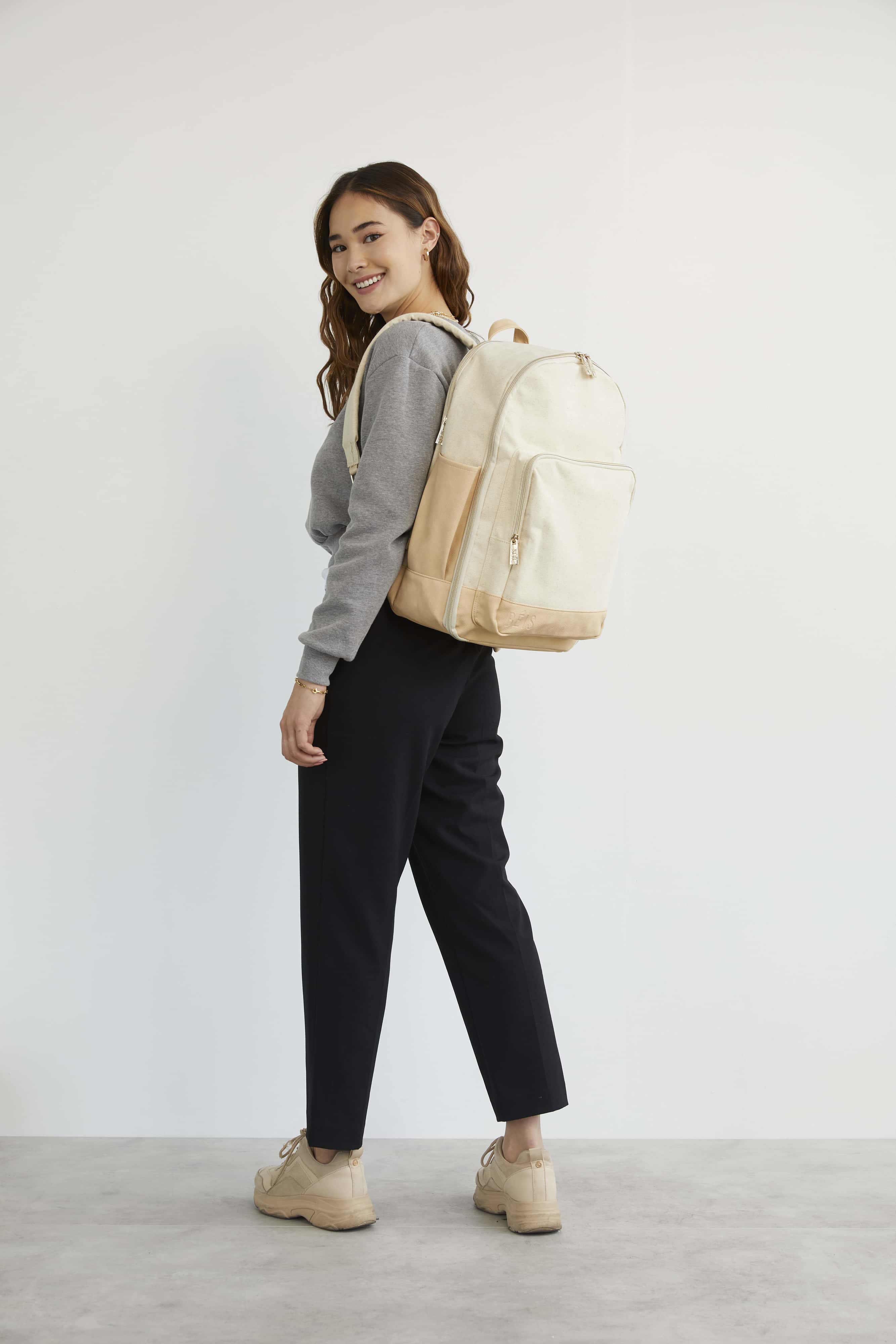The Travel Backpack in Beige - Image 25