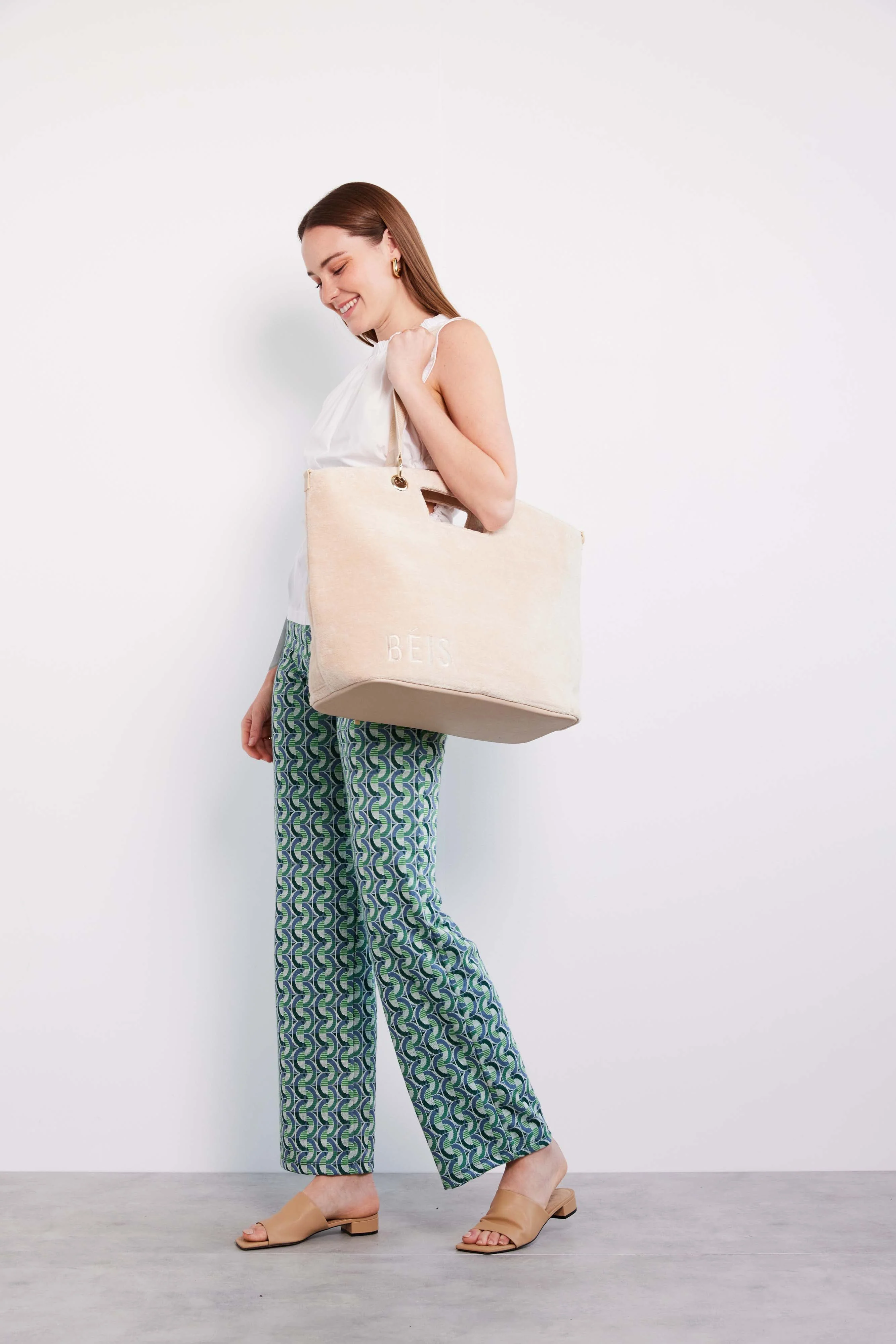 The Terry Tote in Beige - Image 13